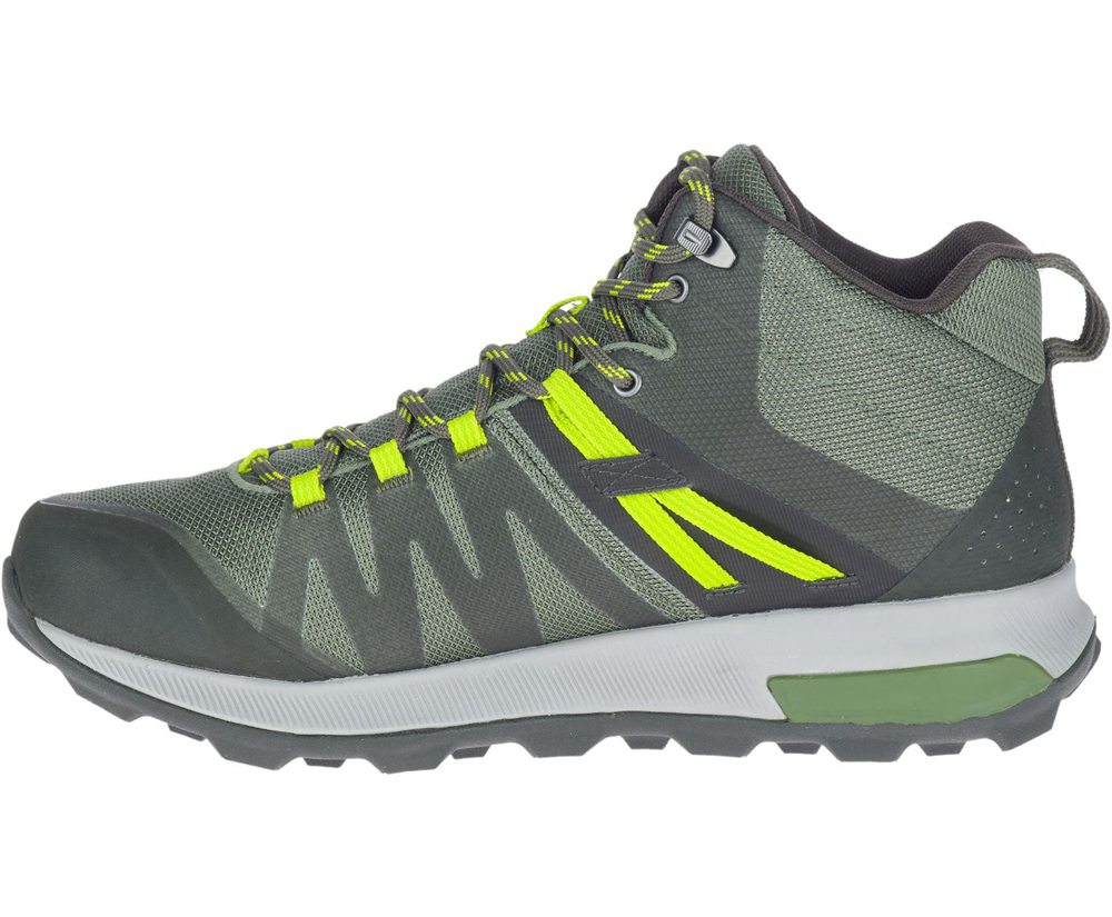 Merrell Hiking Boots Olive - Zion FST Mid Waterproof - Mens 36GBUOPVL
